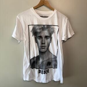 Justin Bieber Women's 2016 Sorry Tour Concert Tee T-shirt White Size Medium